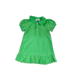 Ralph Lauren  Polo 9 month old green cotton dress/shirt